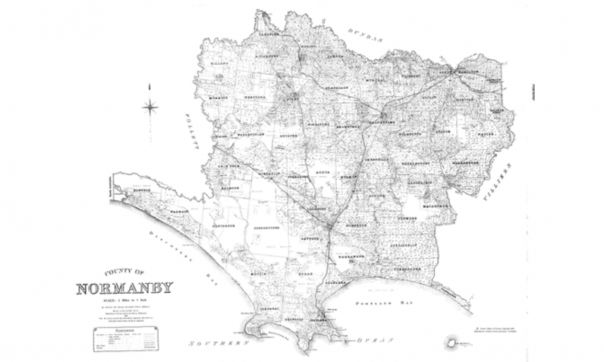 Parcel recorded on Normanby county plan.