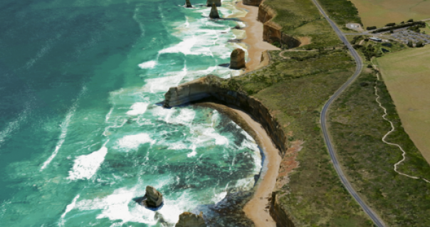 Great Ocean Road in 3D data visualised in the DTV platform