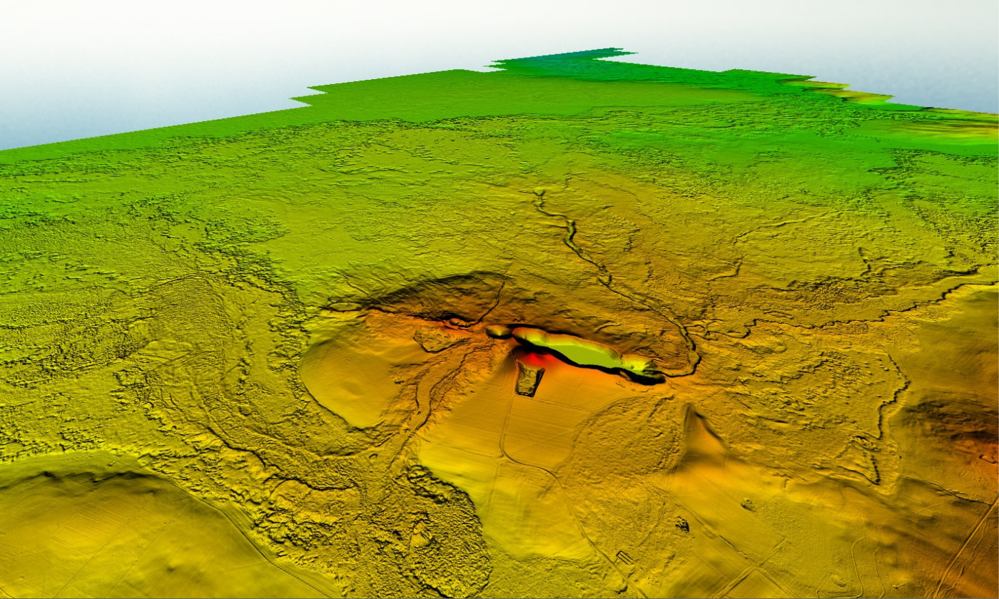 A LiDAR landscape view of Mt Eccles where laval flows are evident from the summit.
