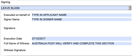 Signing example for Conveyancers and Lawyers