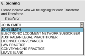 Transfer of land non-represented party example