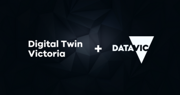 DTV and DataVic logos in white on a black background